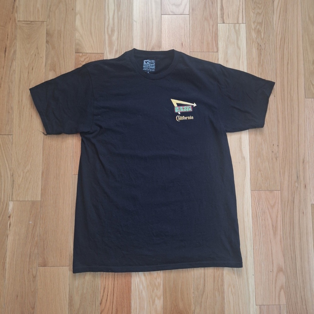 In-N-Out Burger California Graphic T-Shirt Black Size L 100% Cotton Made in USA